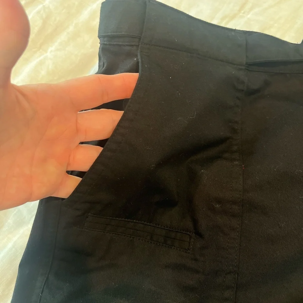 Ralph Lauren Size 6 Black Flat-Front Shorts Ring Belt 100% Cotton Quality Chic
